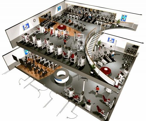 commercial gymnasium floor plan