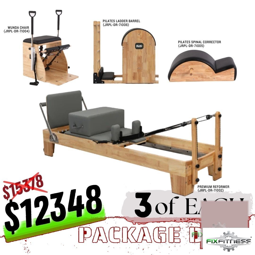 3 OF EACH Pilates Premium Reformer + Accessories Package new commercial pilates equipment for sale at Fix Fitness Bay Area
