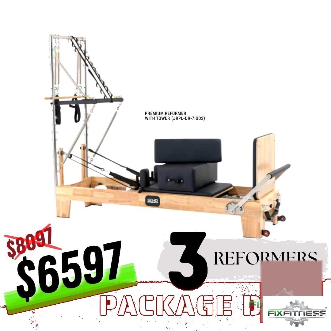 3 Reformer with Tower Package Deal new commercial pilates equipment for sale at Fix Fitness Bay Area