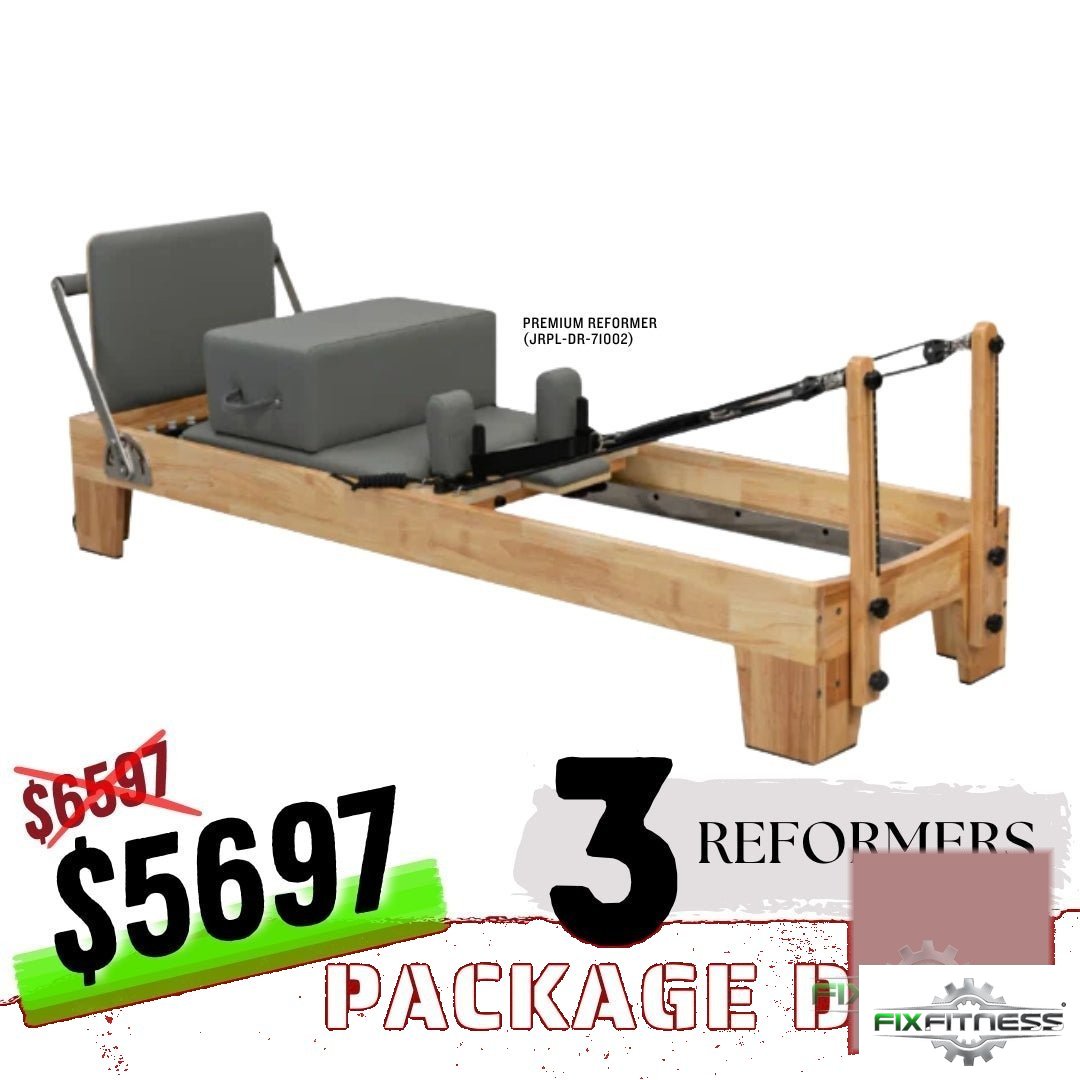 3 Premium Reformer Package Deal new commercial pilates equipment for sale at Fix Fitness Bay Area